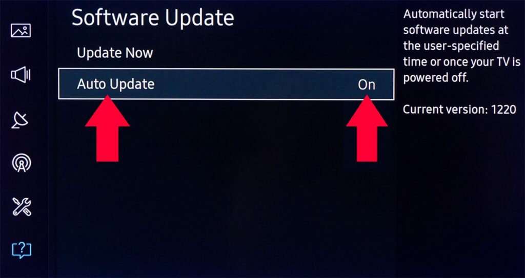How to Enable Auto Update on Un43j5202afxza TV?